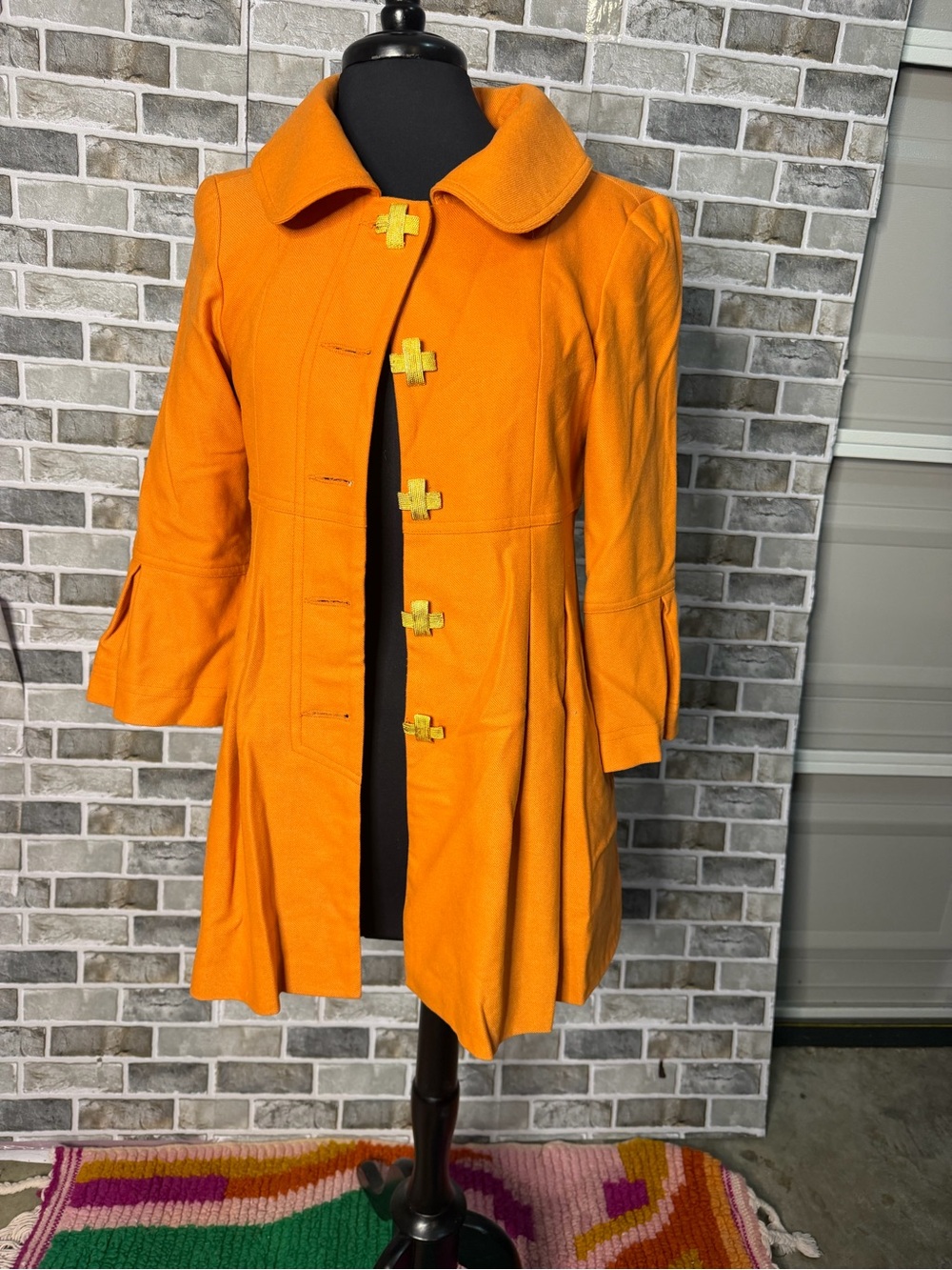 Skirtin Around Orange Bell-Sleeve Trench Coat